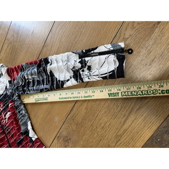 Joseph Ribkoff Colorful Floral Full Zip Jacket Sweater Pleated Ruffles Size 10 - Picture 6 of 10